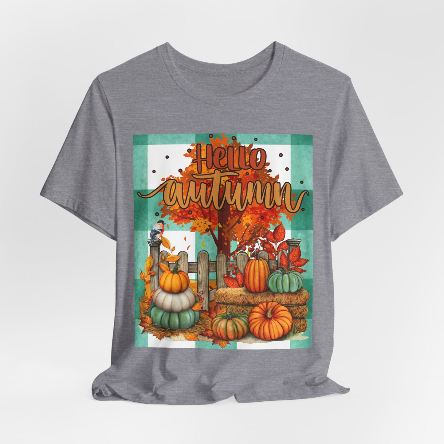 SunflowerPorchCo Hello Autumn pumpkin harvest tee | Fall pumpkin patch shirt