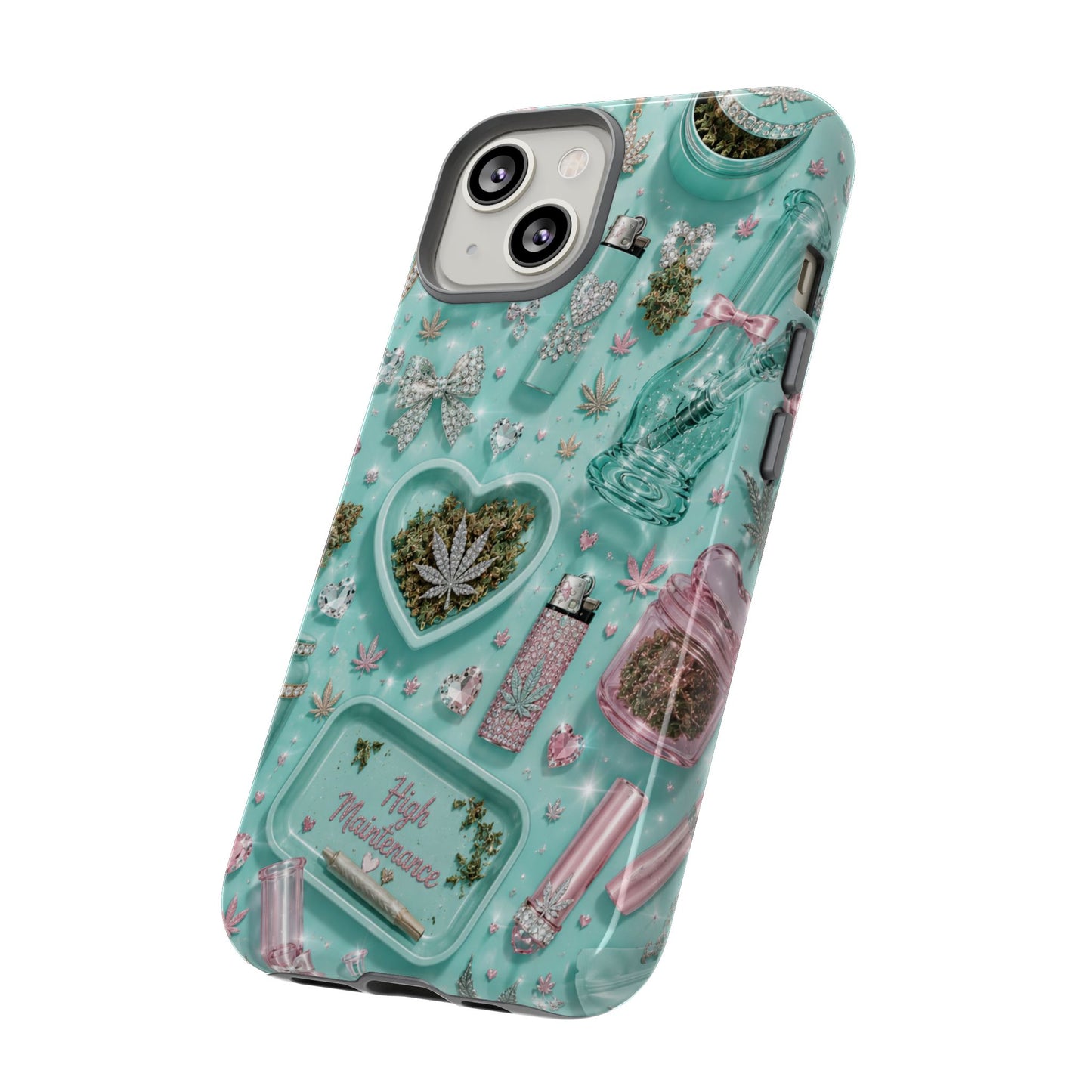 Sunflower Porch Co Mint Cannabis Pattern Phone Case | Tough Case