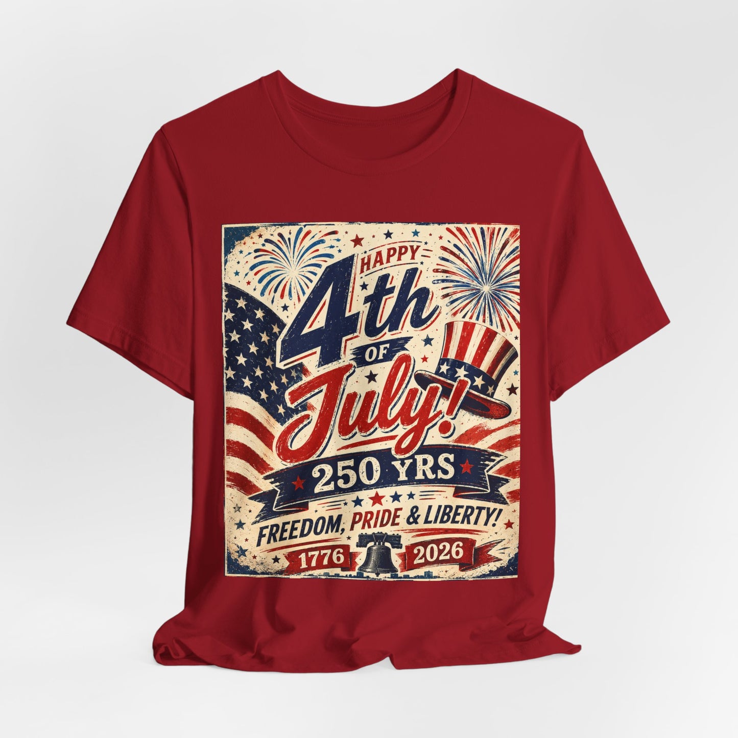 Sunflower Porch Co 4th of July Tee - 250 Years Freedom, Pride & Liberty (1776–2026)