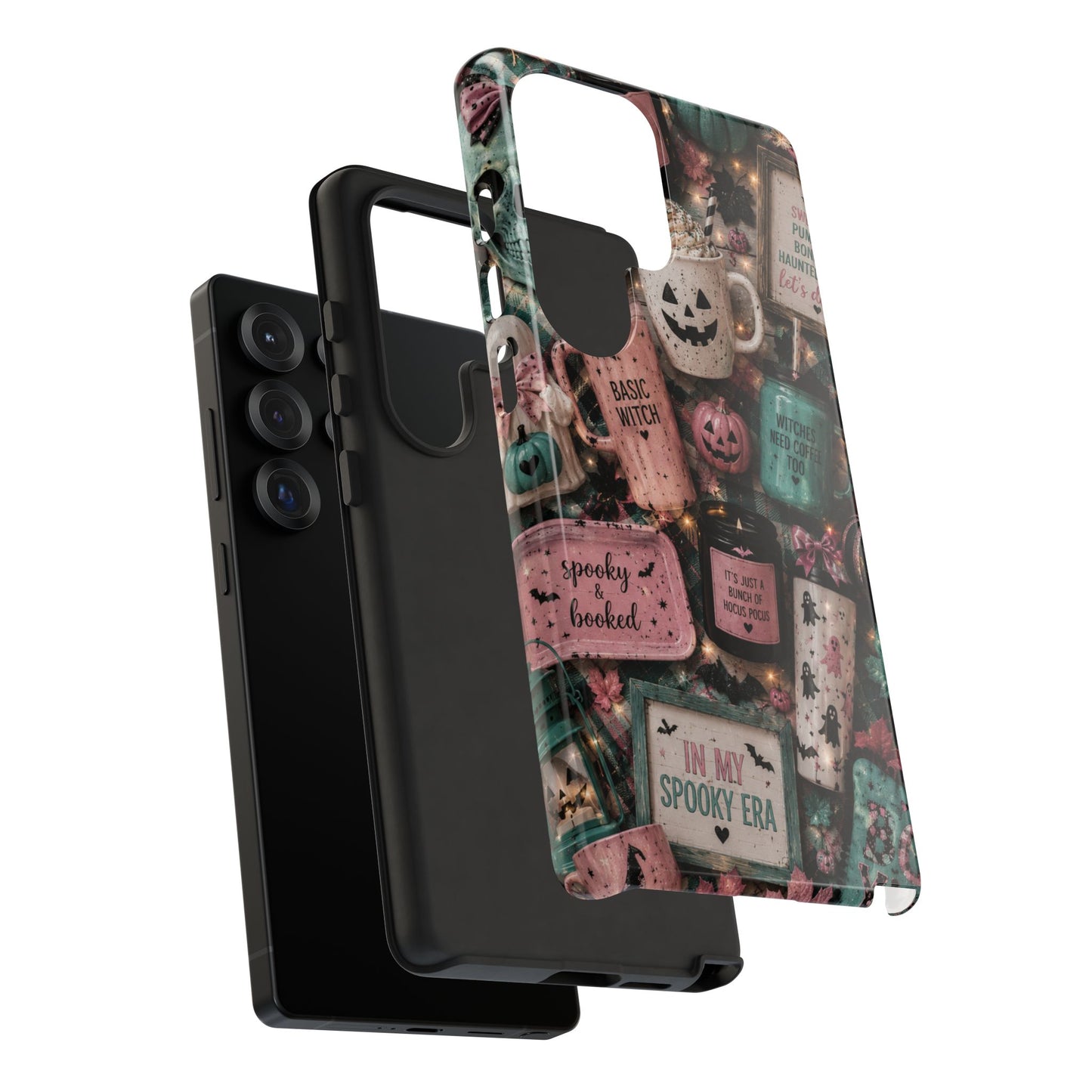 Sunflower Porch Co Spooky Mugs & Pumpkins Tough Cases | Halloween Collage Phone Case