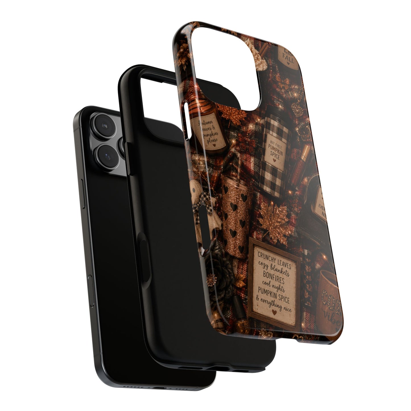 Sunflower Porch Co Cozy Pumpkin Spice Pattern Phone Case | Tough Cases