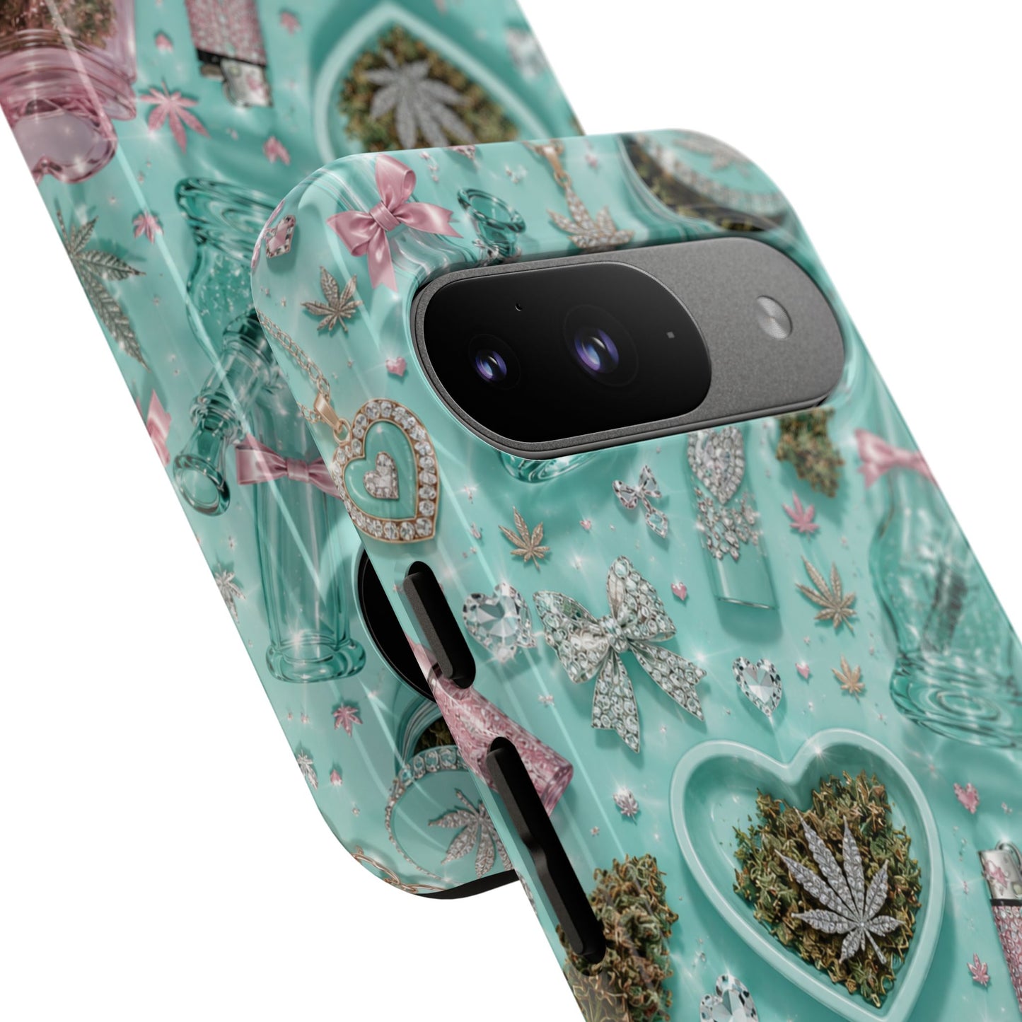 Sunflower Porch Co Mint Cannabis Pattern Phone Case | Tough Case