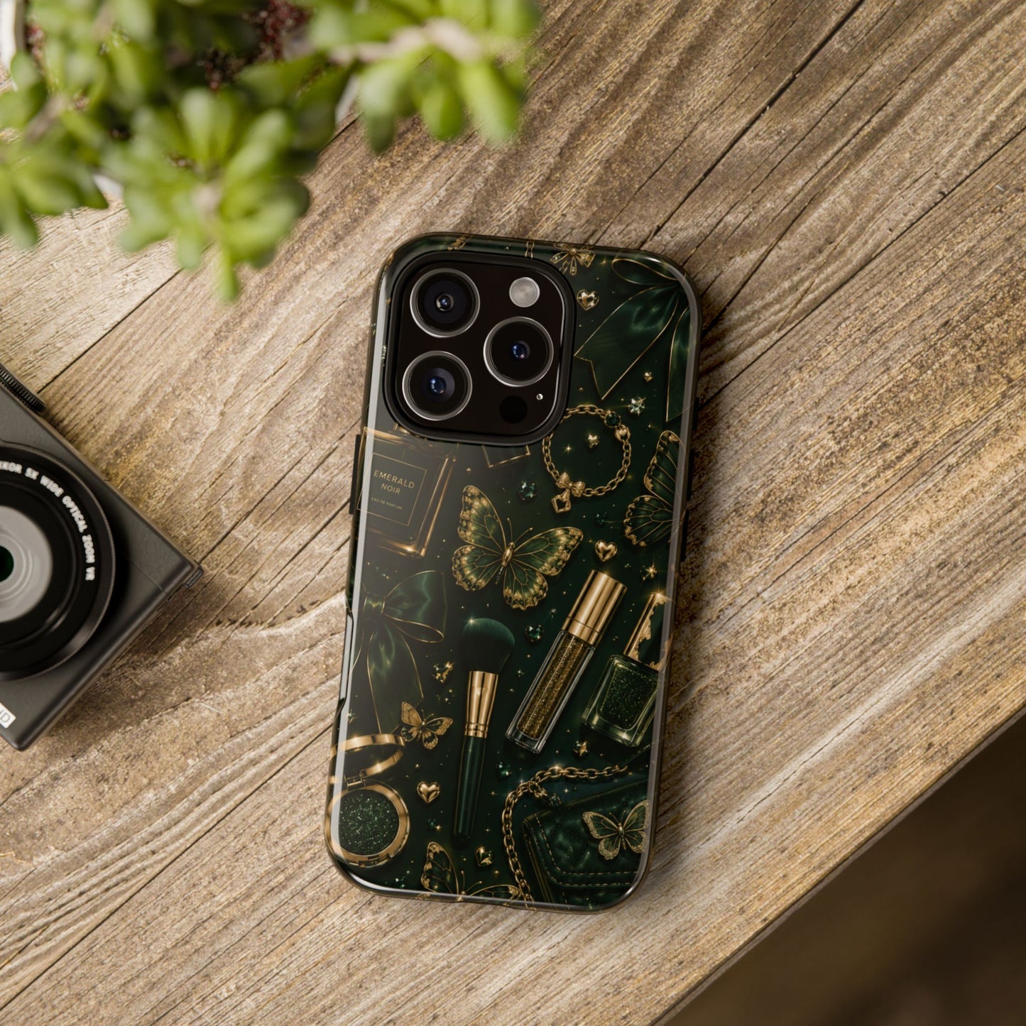 Sunflower Porch Co Vintage Gold Makeup Pattern Phone Case | Tough Case
