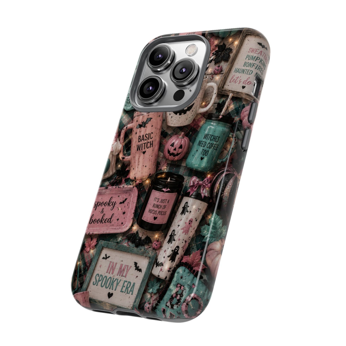 Sunflower Porch Co Spooky Mugs & Pumpkins Tough Cases | Halloween Collage Phone Case