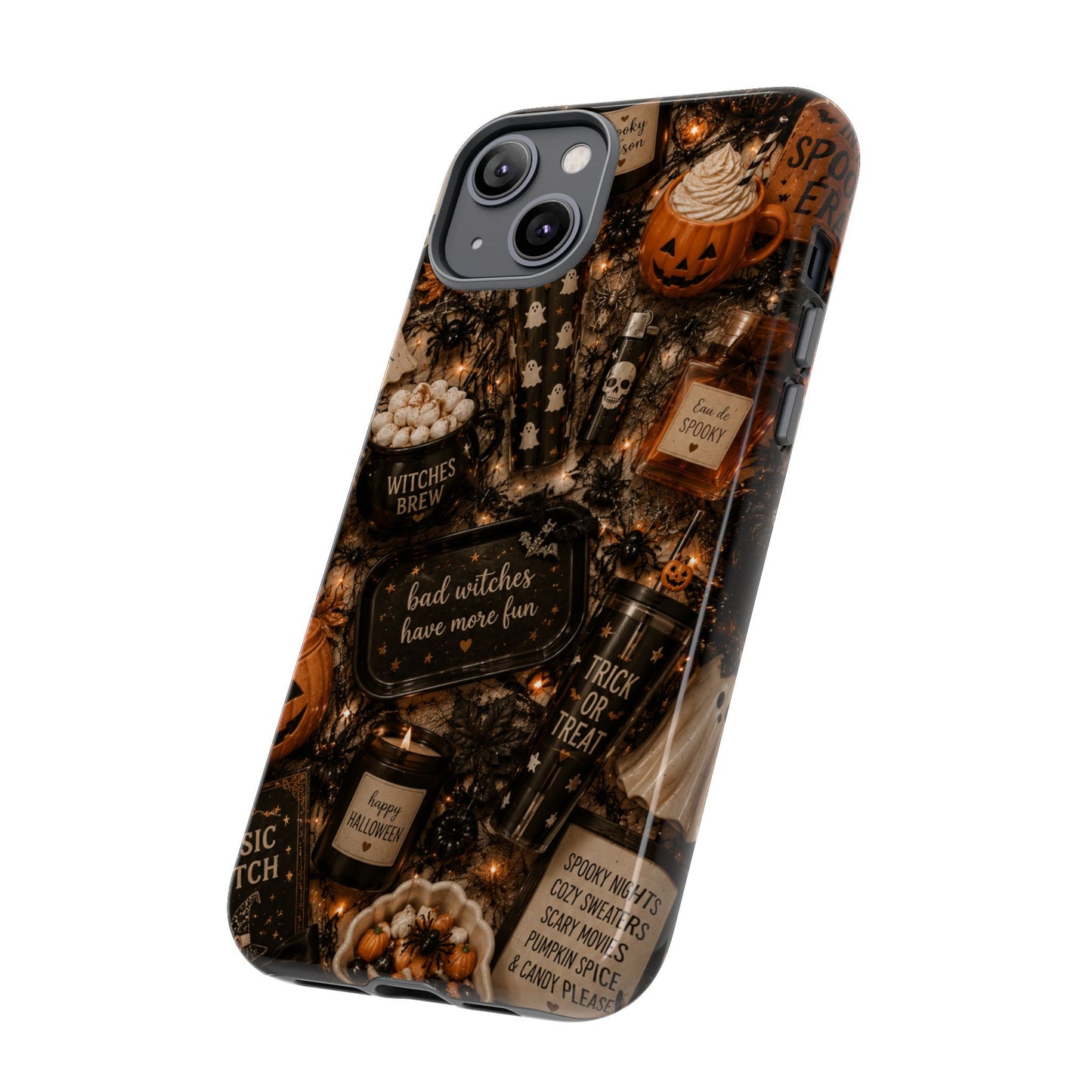Sunflower Porch Co Halloween Collage phone case | spooky pumpkin witchy design