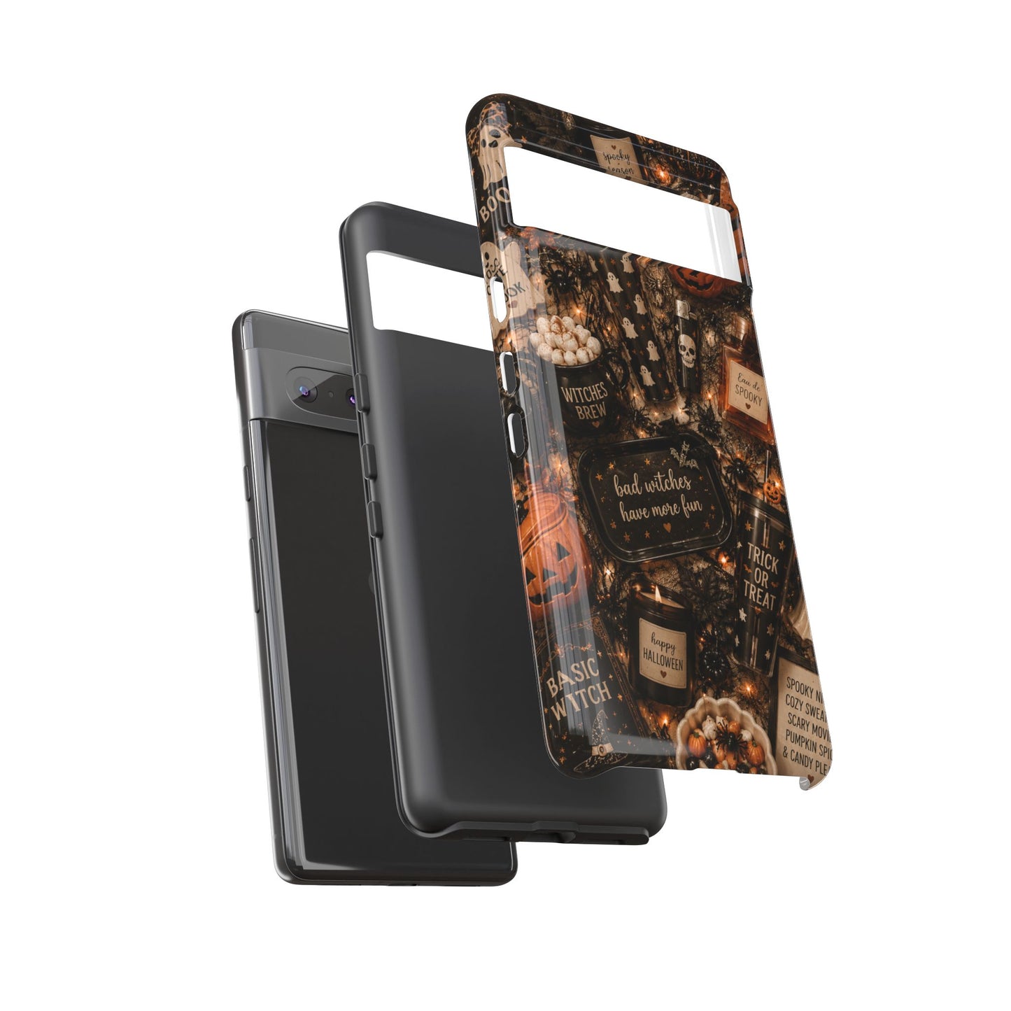 Sunflower Porch Co Halloween Collage phone case | spooky pumpkin witchy design