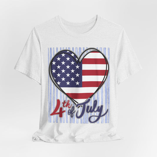 Sunflower Porch Co 4th of July Heart American Flag Tee | Patriotic Independence Day Shirt
