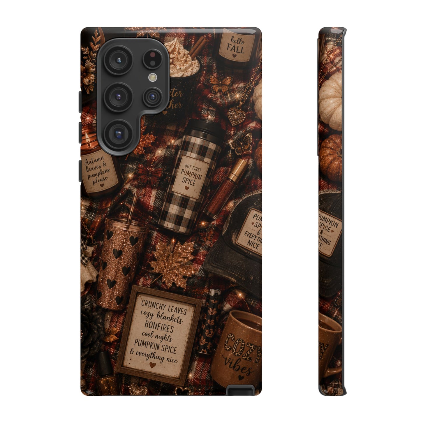 Sunflower Porch Co Cozy Pumpkin Spice Pattern Phone Case | Tough Cases