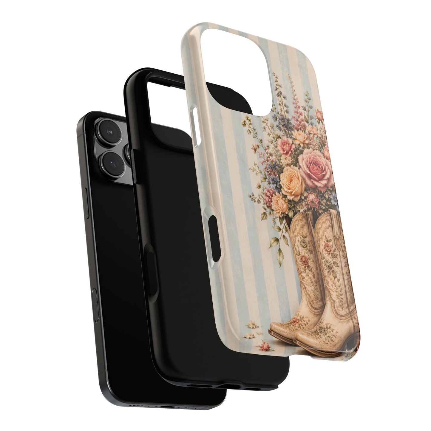 Sunflower Porch Co Vintage Floral Cowboy Boots phone case | iPhone protective case