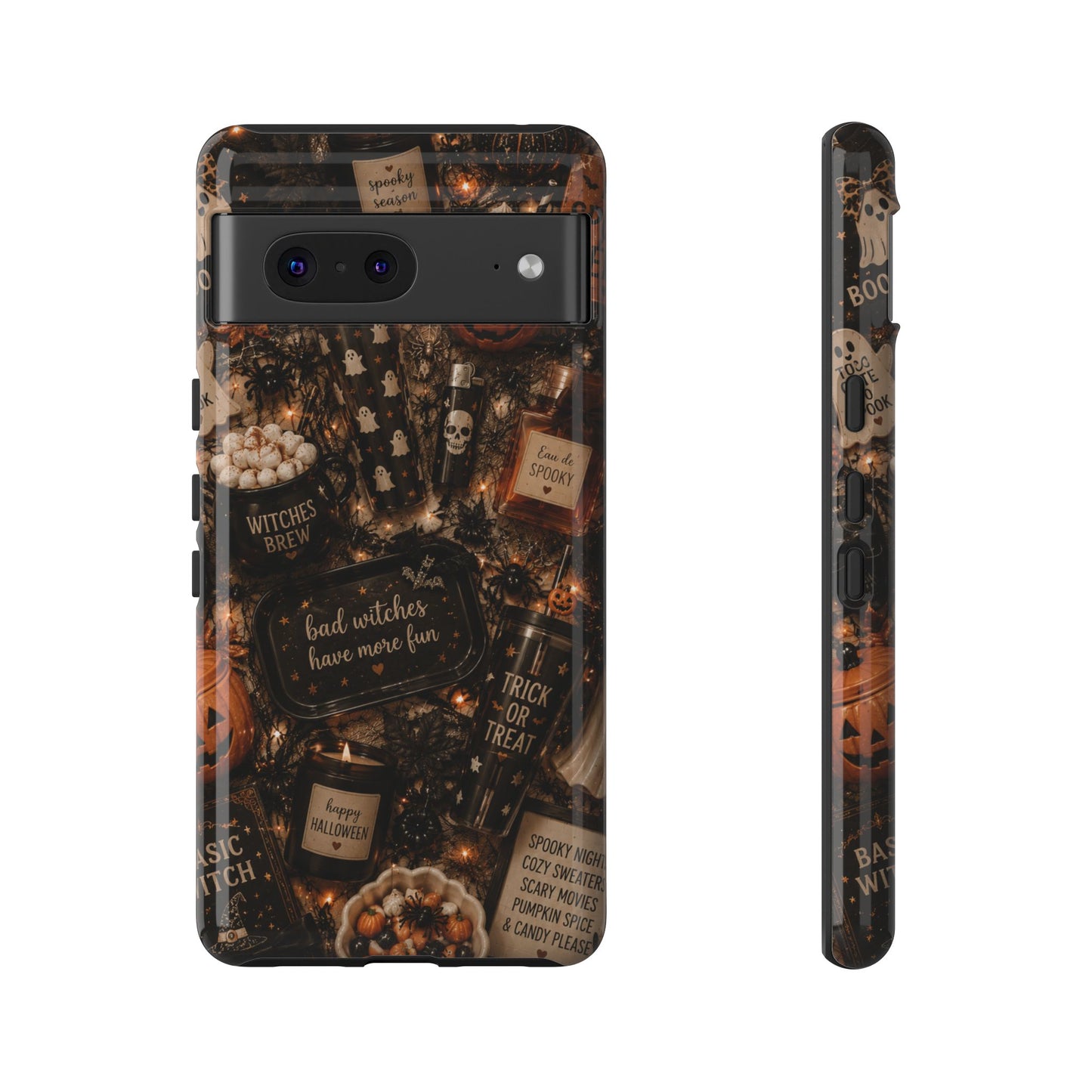 Sunflower Porch Co Halloween Collage phone case | spooky pumpkin witchy design