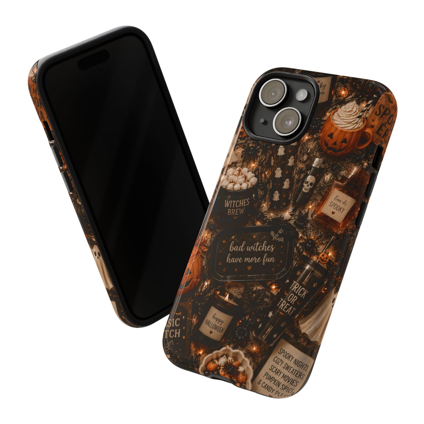 Sunflower Porch Co Halloween Collage phone case | spooky pumpkin witchy design