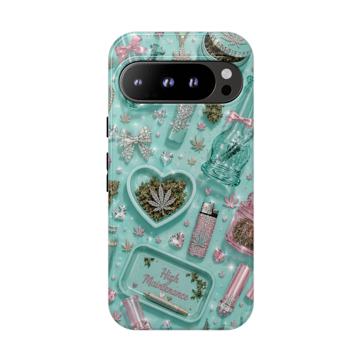 Sunflower Porch Co Mint Cannabis Pattern Phone Case | Tough Case