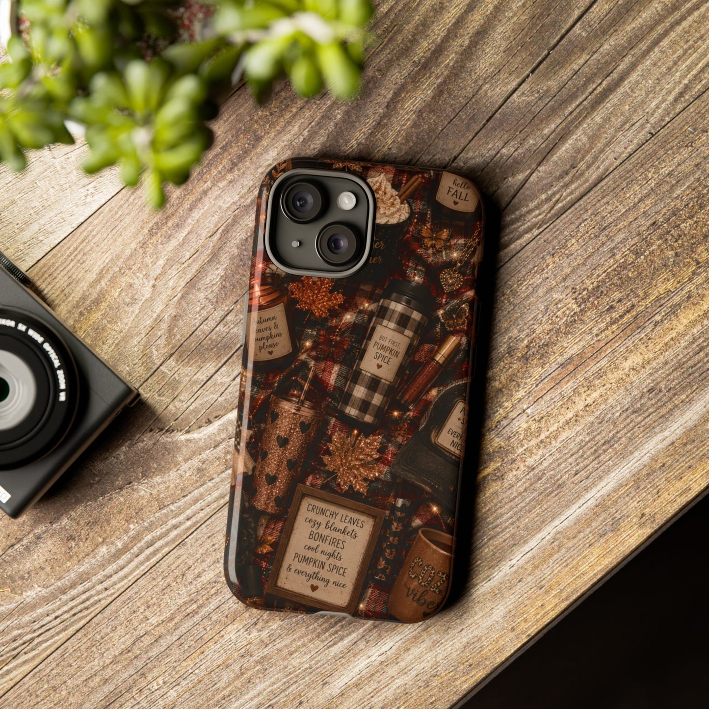 Sunflower Porch Co Cozy Pumpkin Spice Pattern Phone Case | Tough Cases
