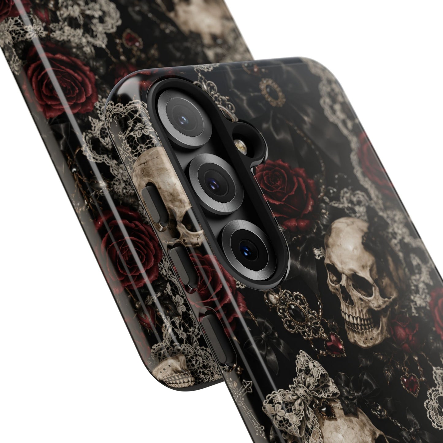 Skull and Red Roses phone case | Tough Cases