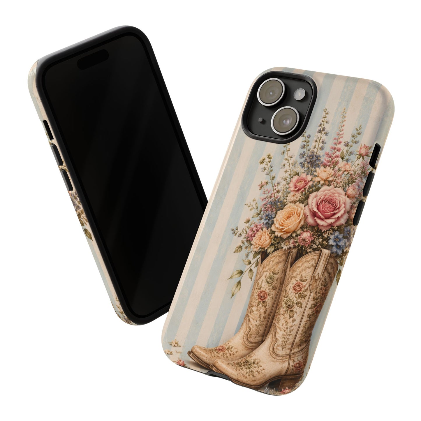 Sunflower Porch Co Vintage Floral Cowboy Boots phone case | iPhone protective case