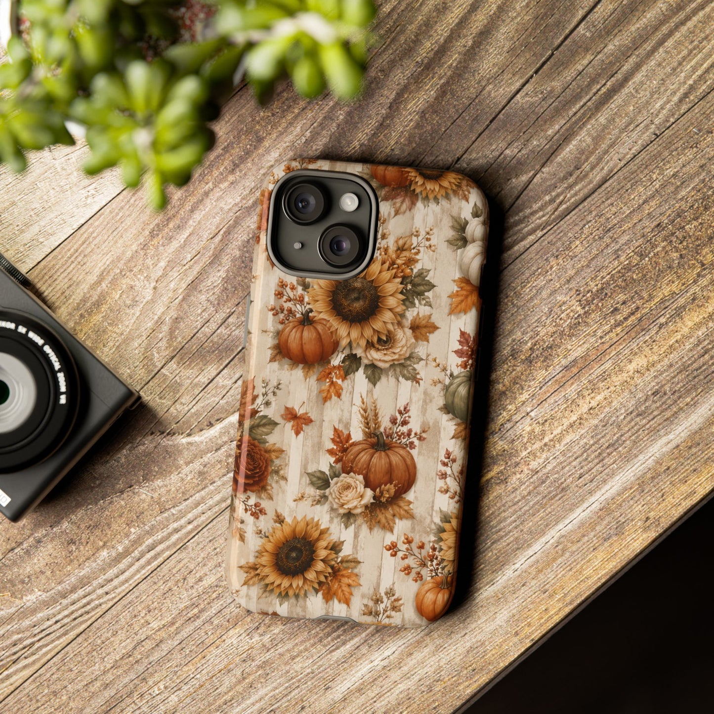 Sunflower Porch Co Autumn Sunflowers and Pumpkins Phone Case | Tough Case