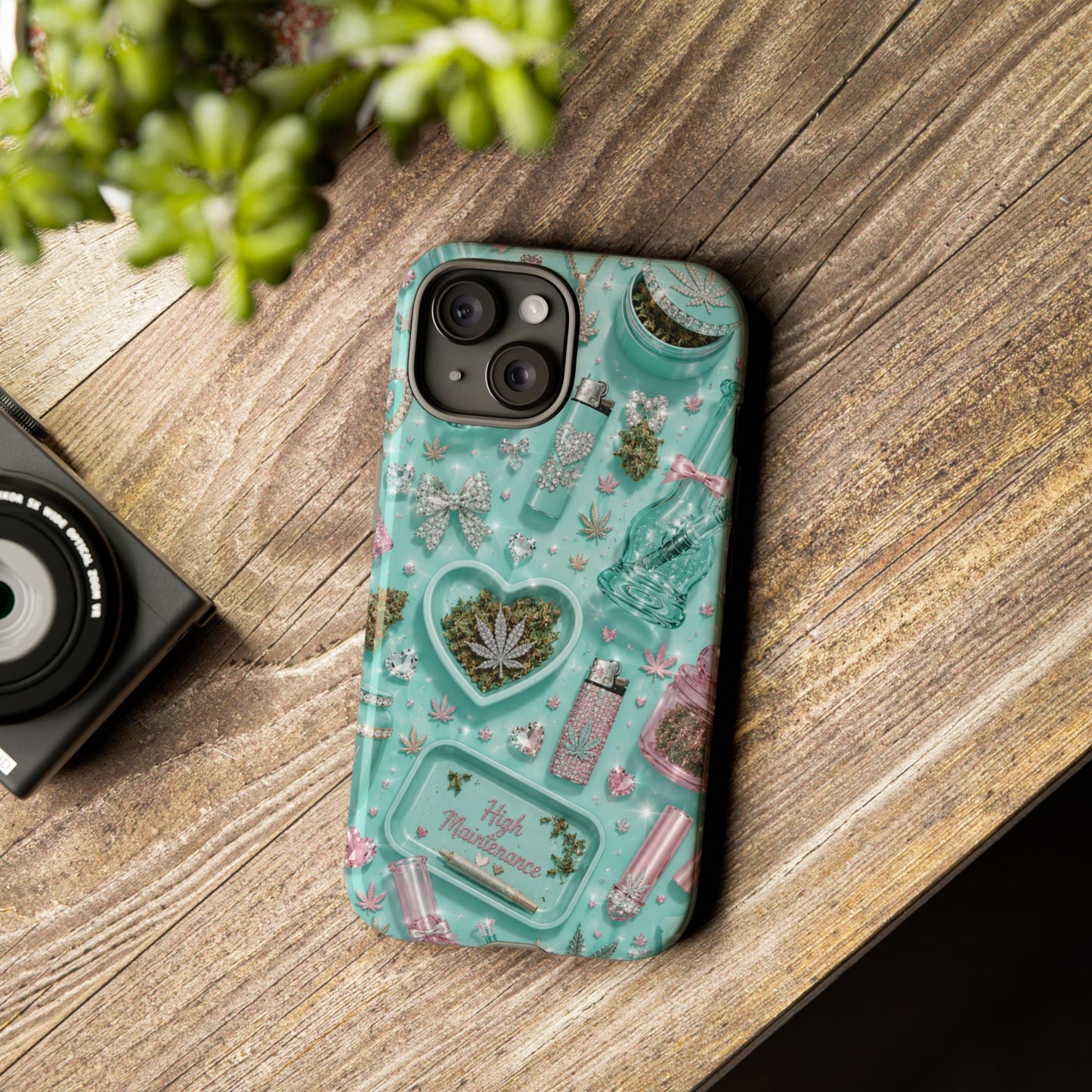 Sunflower Porch Co Mint Cannabis Pattern Phone Case | Tough Case
