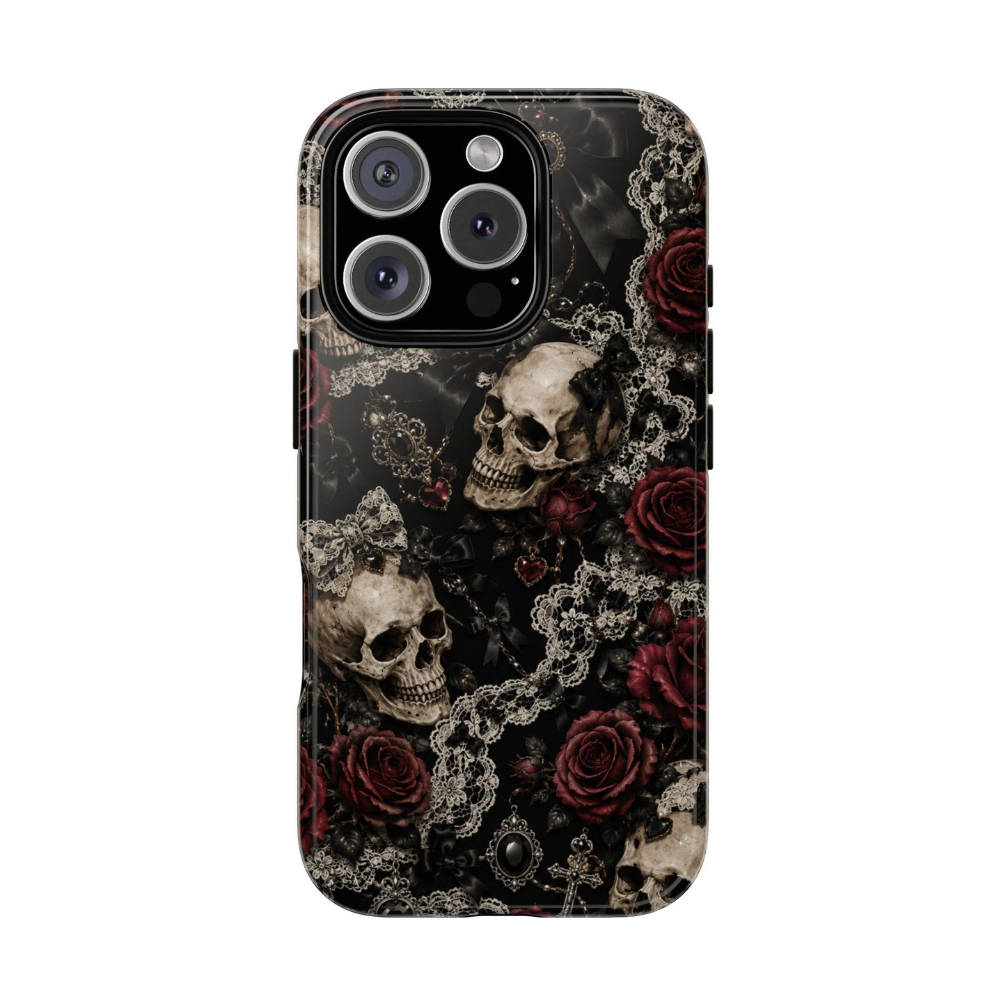 Skull and Red Roses phone case | Tough Cases