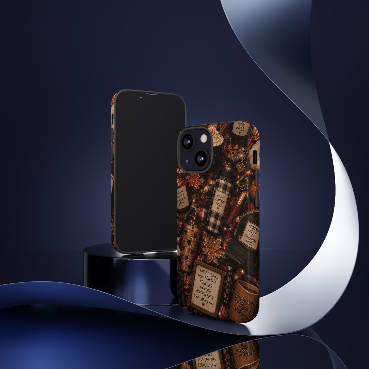 Sunflower Porch Co Cozy Pumpkin Spice Pattern Phone Case | Tough Cases