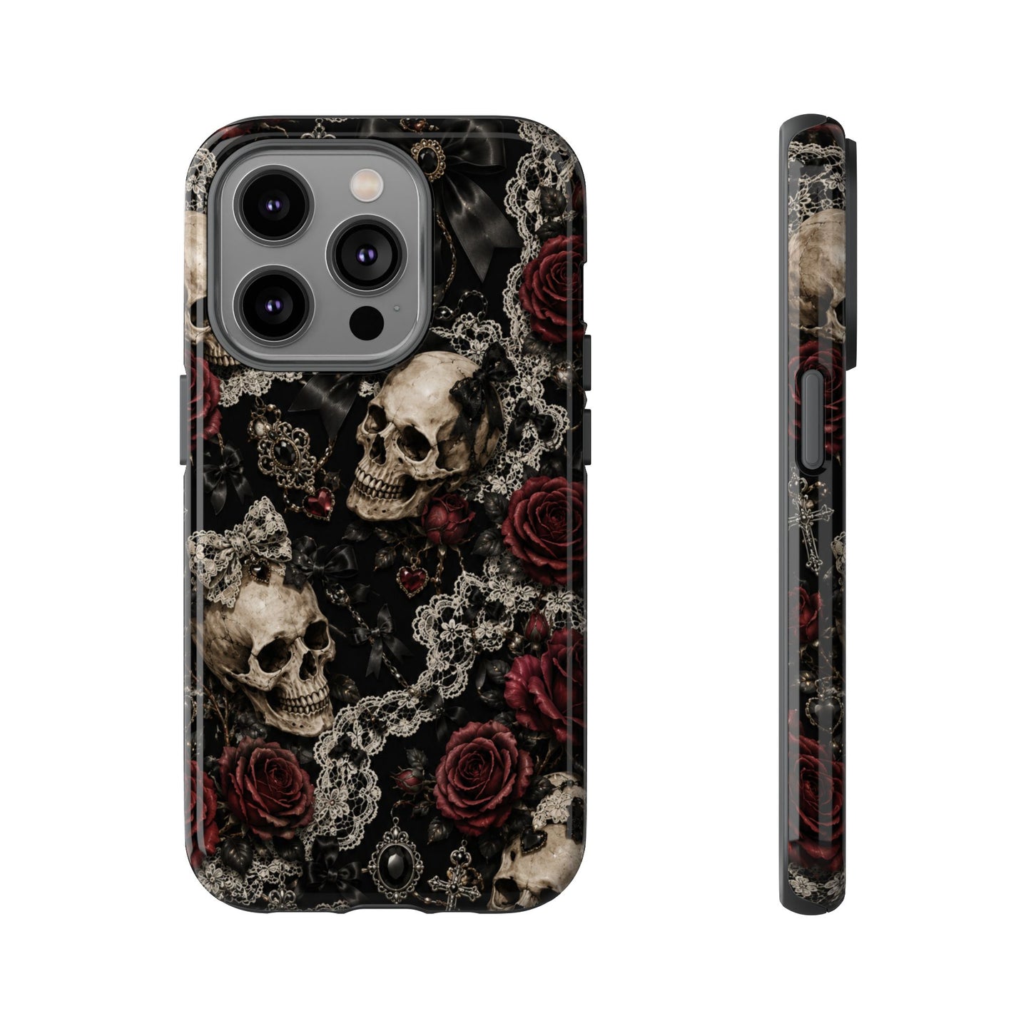 Skull and Red Roses phone case | Tough Cases