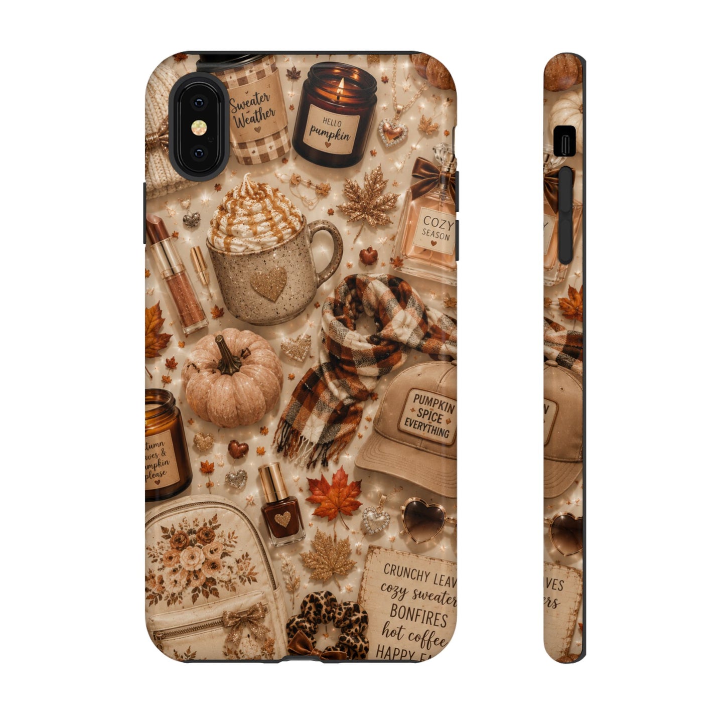 Sunflower Porch Co Cozy Autumn Mug and Pumpkin Pattern Phone Case | Fall Aesthetic
