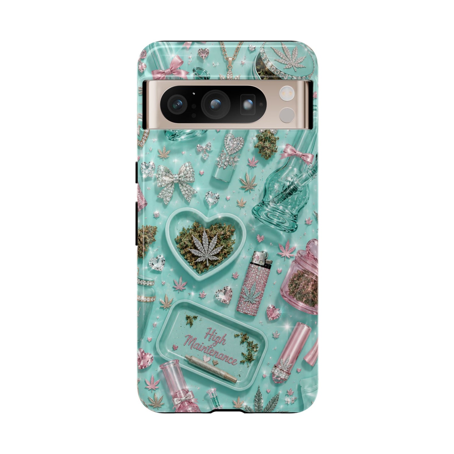 Sunflower Porch Co Mint Cannabis Pattern Phone Case | Tough Case