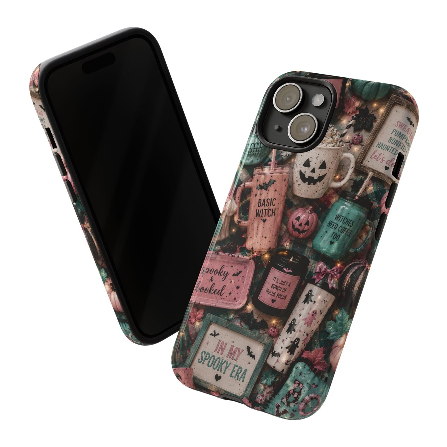 Sunflower Porch Co Spooky Mugs & Pumpkins Tough Cases | Halloween Collage Phone Case