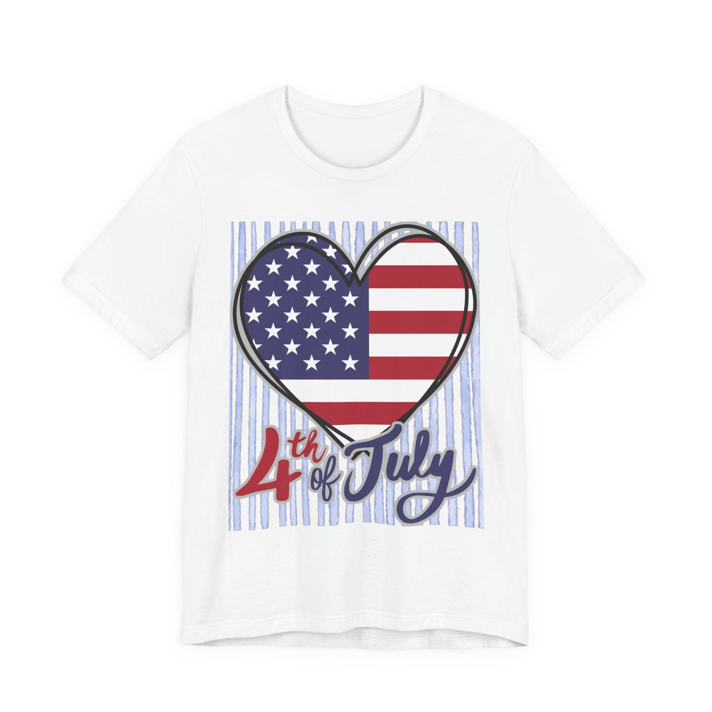 Sunflower Porch Co 4th of July Heart American Flag Tee | Patriotic Independence Day Shirt