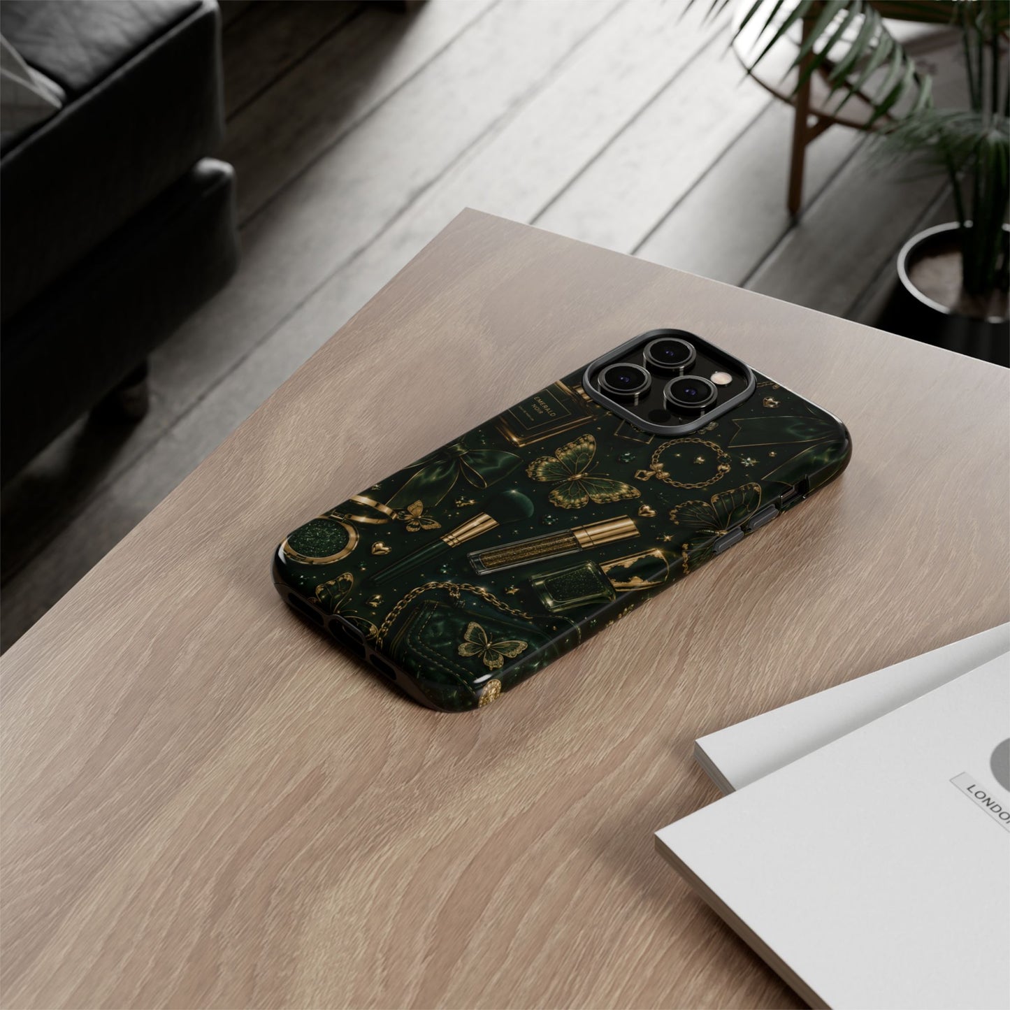 Sunflower Porch Co Vintage Gold Makeup Pattern Phone Case | Tough Case