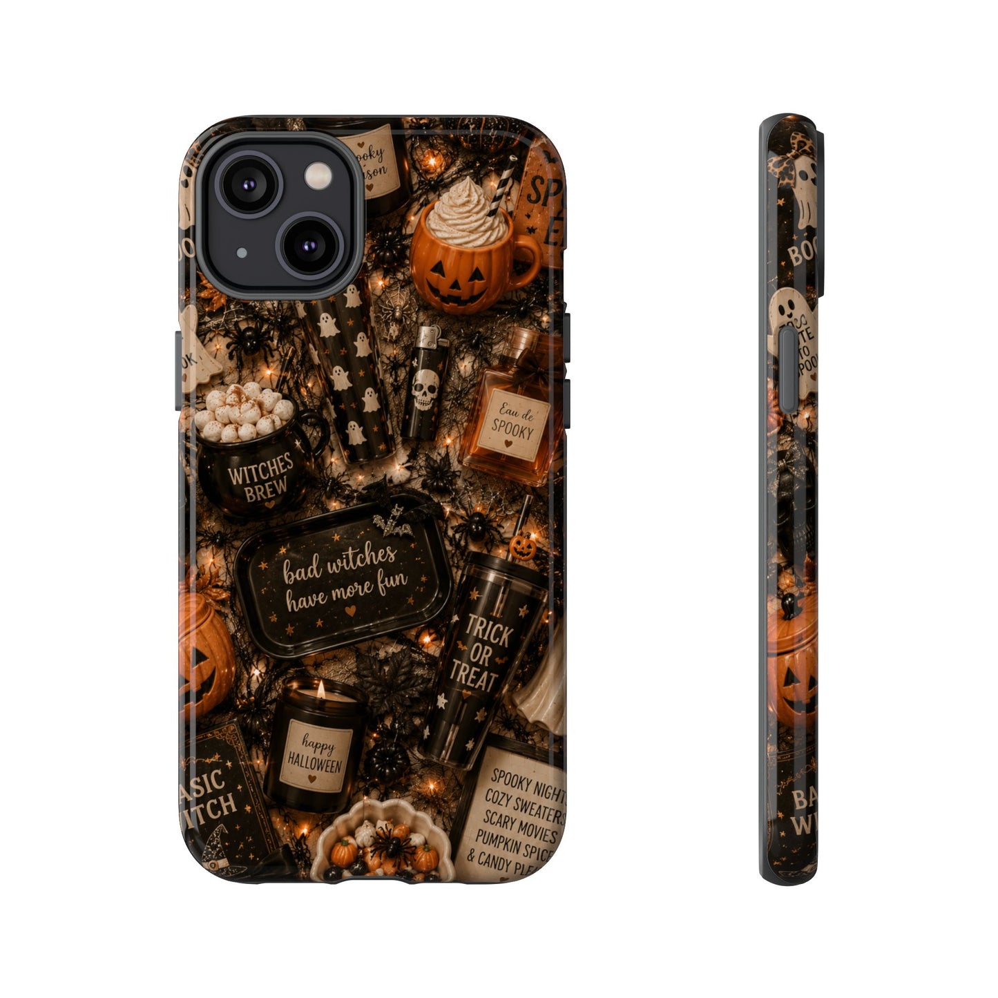 Sunflower Porch Co Halloween Collage phone case | spooky pumpkin witchy design