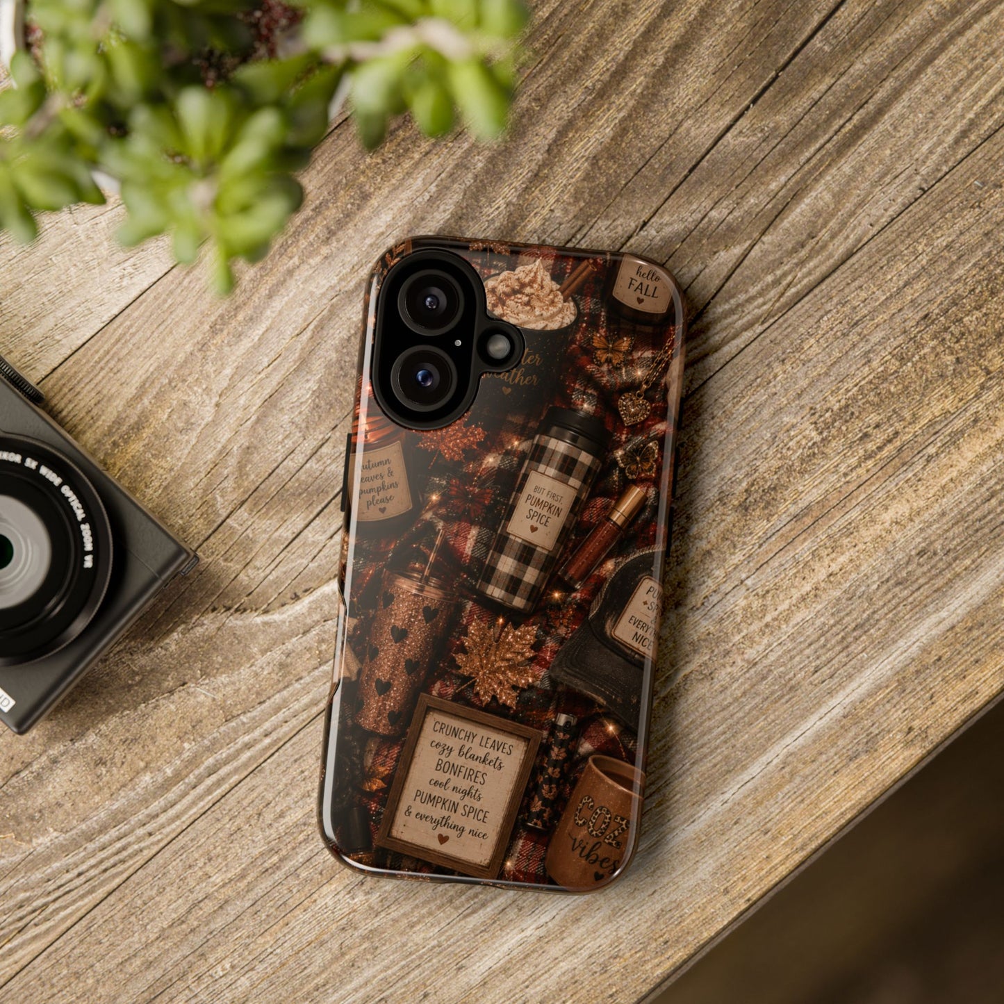 Sunflower Porch Co Cozy Pumpkin Spice Pattern Phone Case | Tough Cases