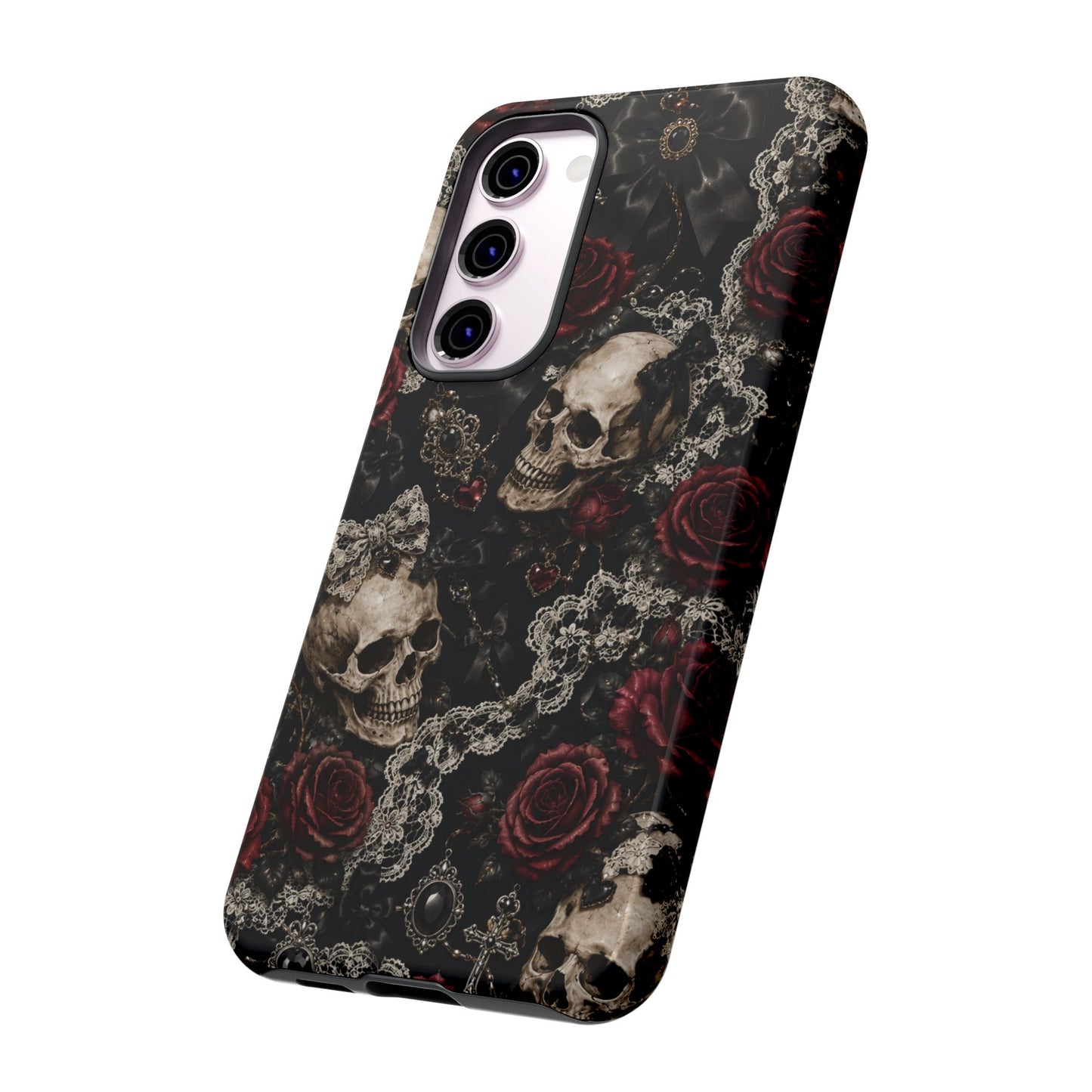 Skull and Red Roses phone case | Tough Cases