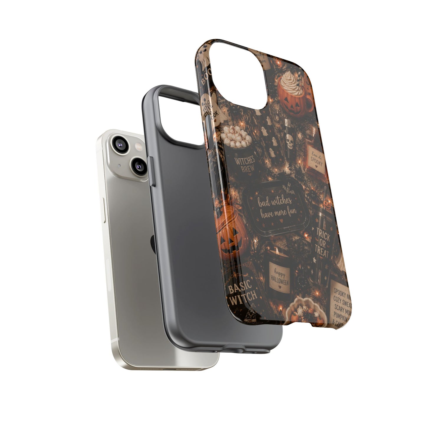 Sunflower Porch Co Halloween Collage phone case | spooky pumpkin witchy design