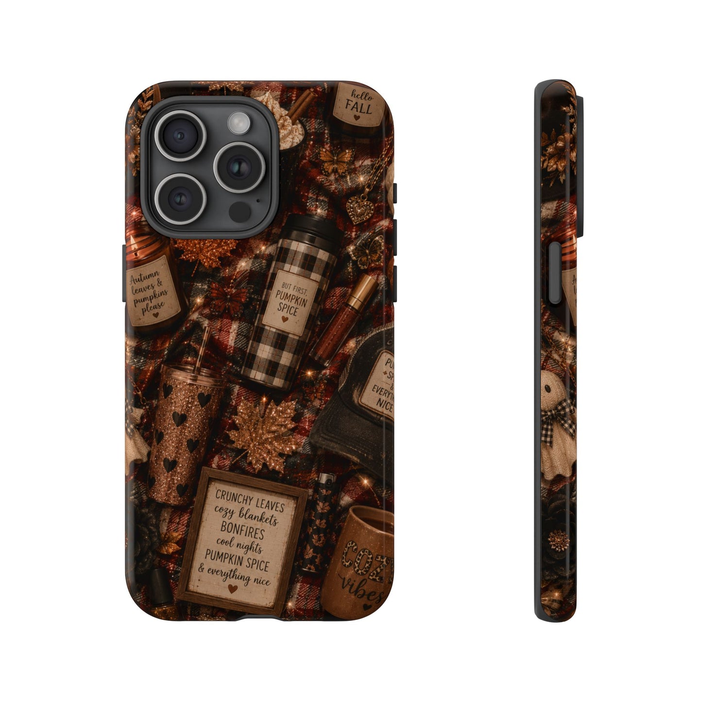 Sunflower Porch Co Cozy Pumpkin Spice Pattern Phone Case | Tough Cases