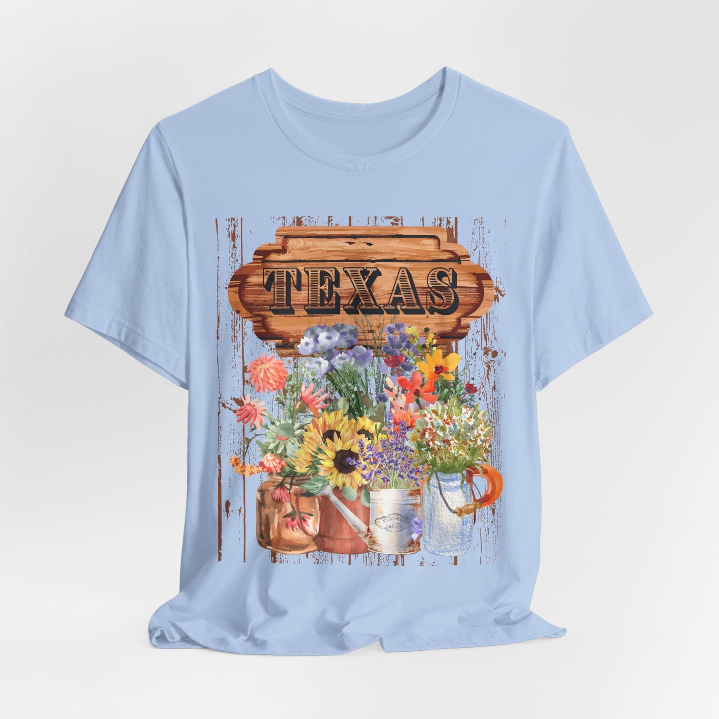 SunflowerPorchCo Texas Rustic Floral Sign T-Shirt | Sunflowers, Wildflowers, Vintage Wood