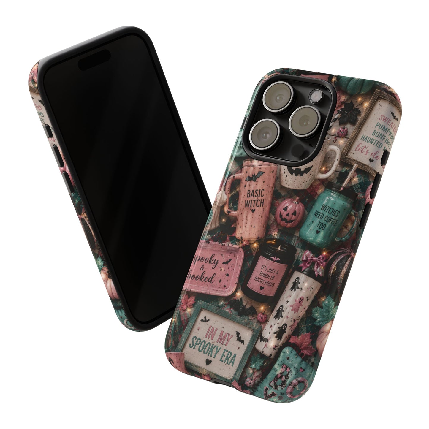 Sunflower Porch Co Spooky Mugs & Pumpkins Tough Cases | Halloween Collage Phone Case