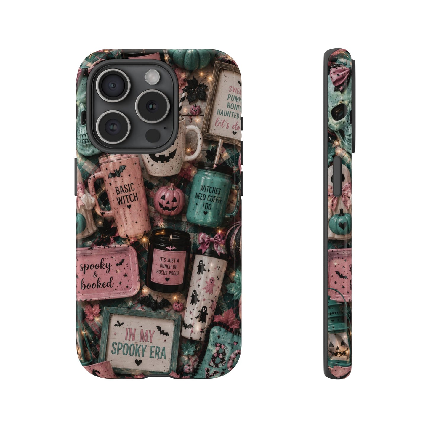 Sunflower Porch Co Spooky Mugs & Pumpkins Tough Cases | Halloween Collage Phone Case