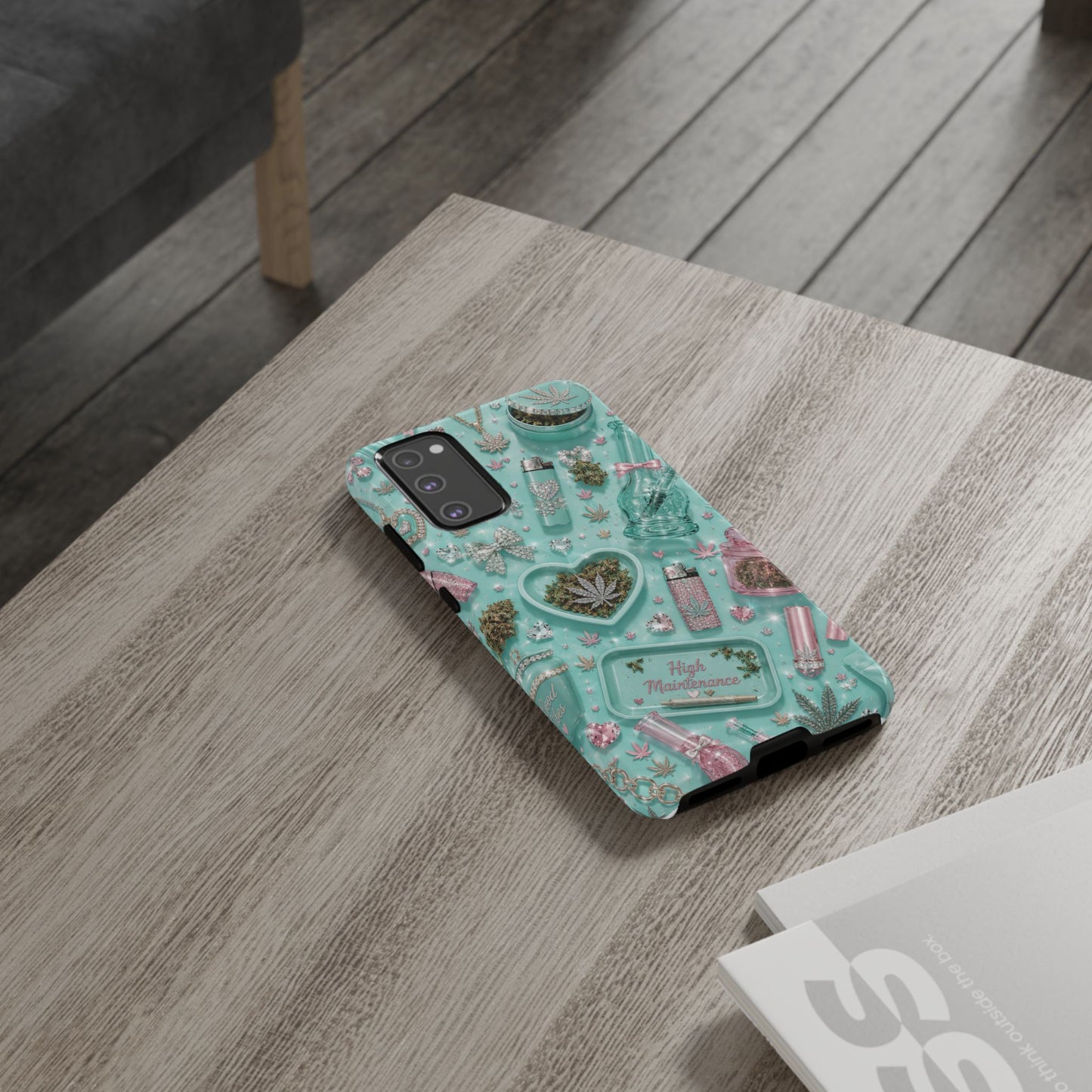 Sunflower Porch Co Mint Cannabis Pattern Phone Case | Tough Case