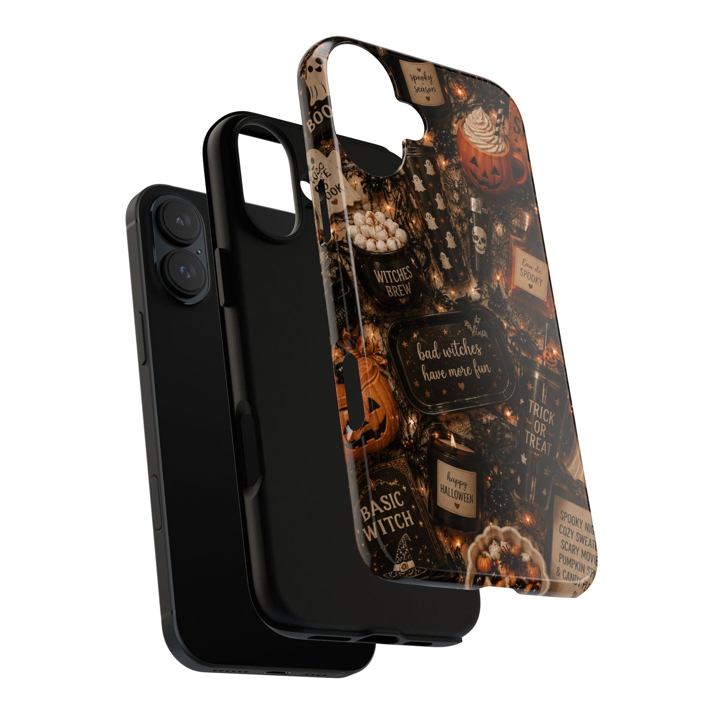 Sunflower Porch Co Halloween Collage phone case | spooky pumpkin witchy design