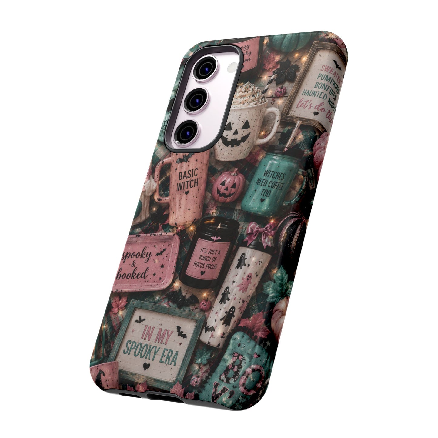 Sunflower Porch Co Spooky Mugs & Pumpkins Tough Cases | Halloween Collage Phone Case