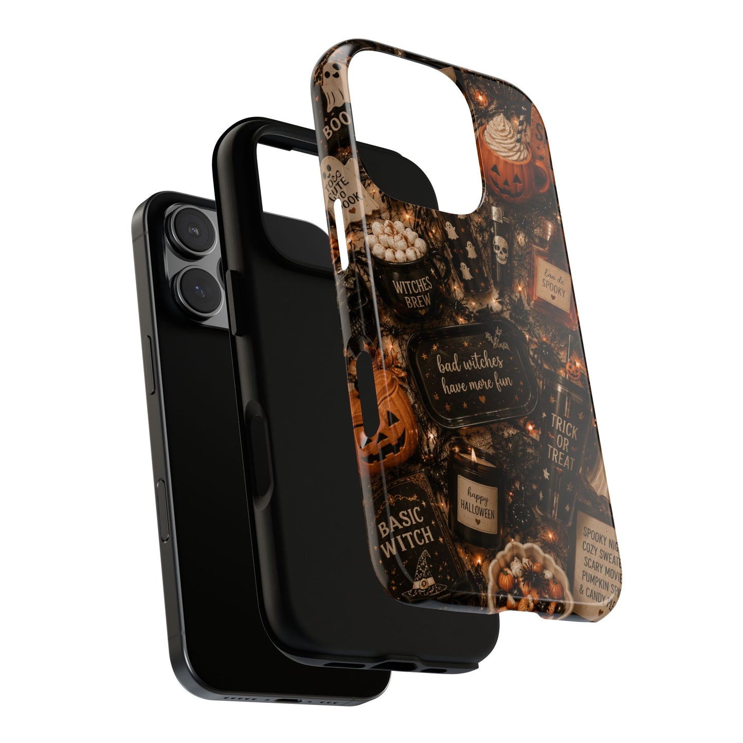 Sunflower Porch Co Halloween Collage phone case | spooky pumpkin witchy design