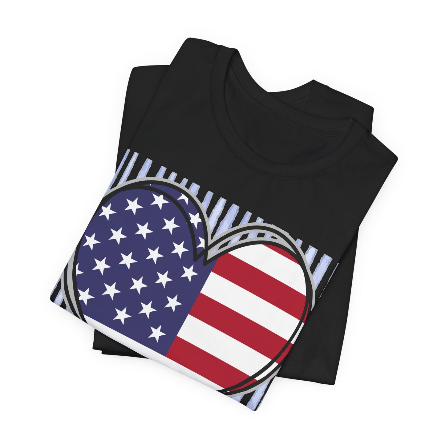 Sunflower Porch Co 4th of July Heart American Flag Tee | Patriotic Independence Day Shirt