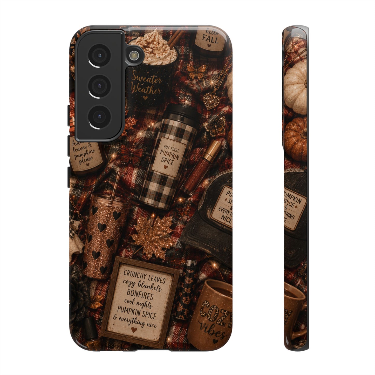 Sunflower Porch Co Cozy Pumpkin Spice Pattern Phone Case | Tough Cases