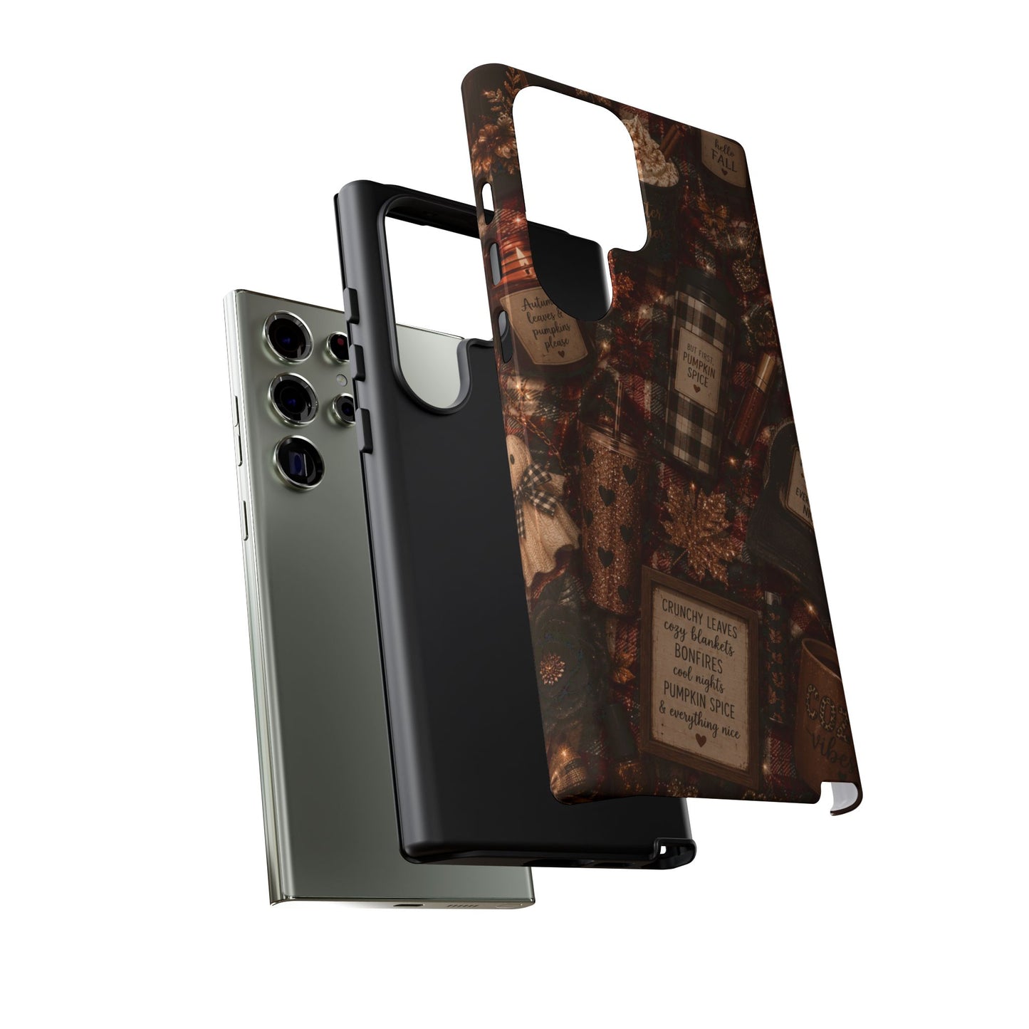 Sunflower Porch Co Cozy Pumpkin Spice Pattern Phone Case | Tough Cases