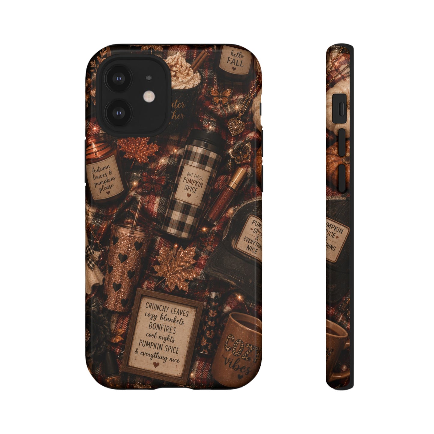 Sunflower Porch Co Cozy Pumpkin Spice Pattern Phone Case | Tough Cases