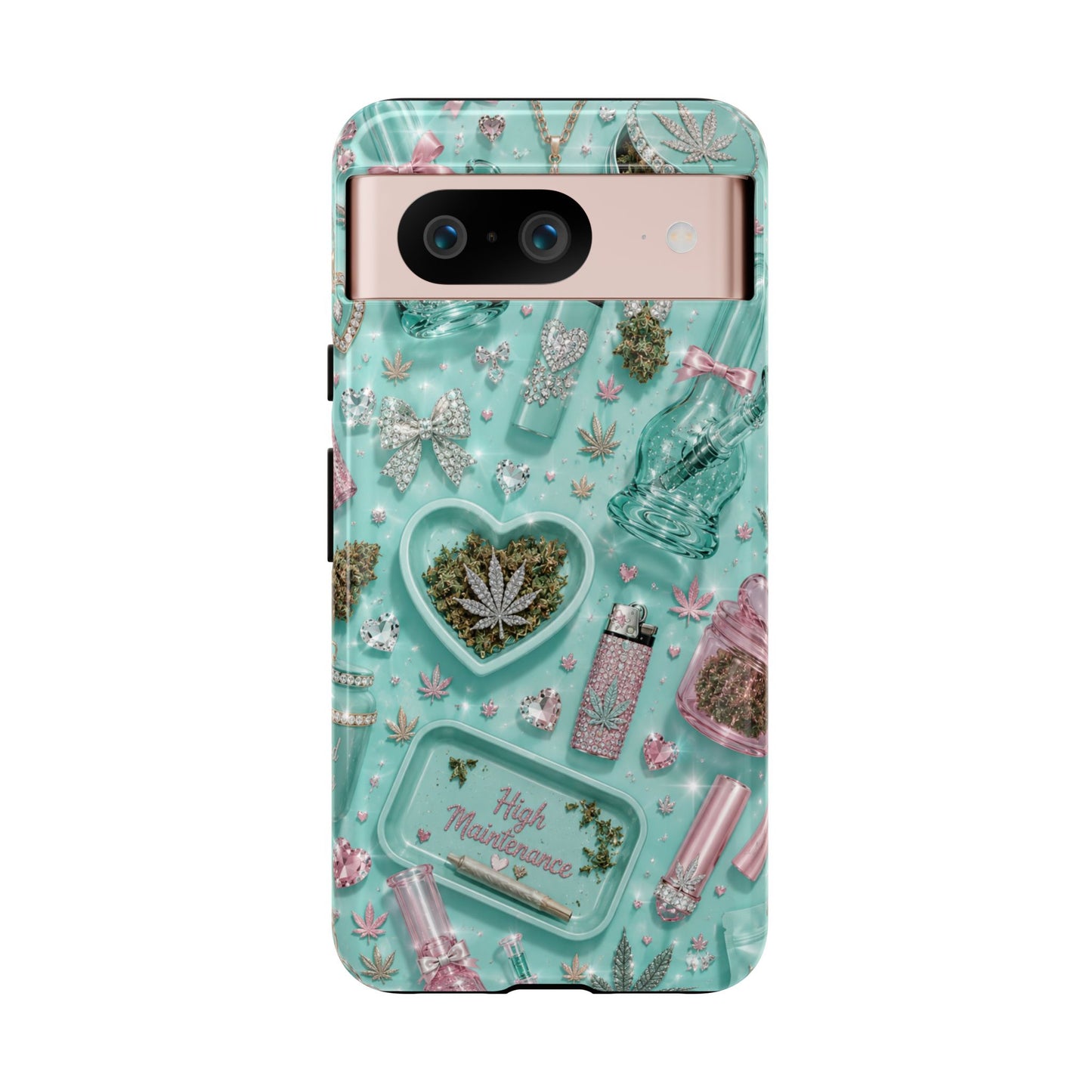 Sunflower Porch Co Mint Cannabis Pattern Phone Case | Tough Case