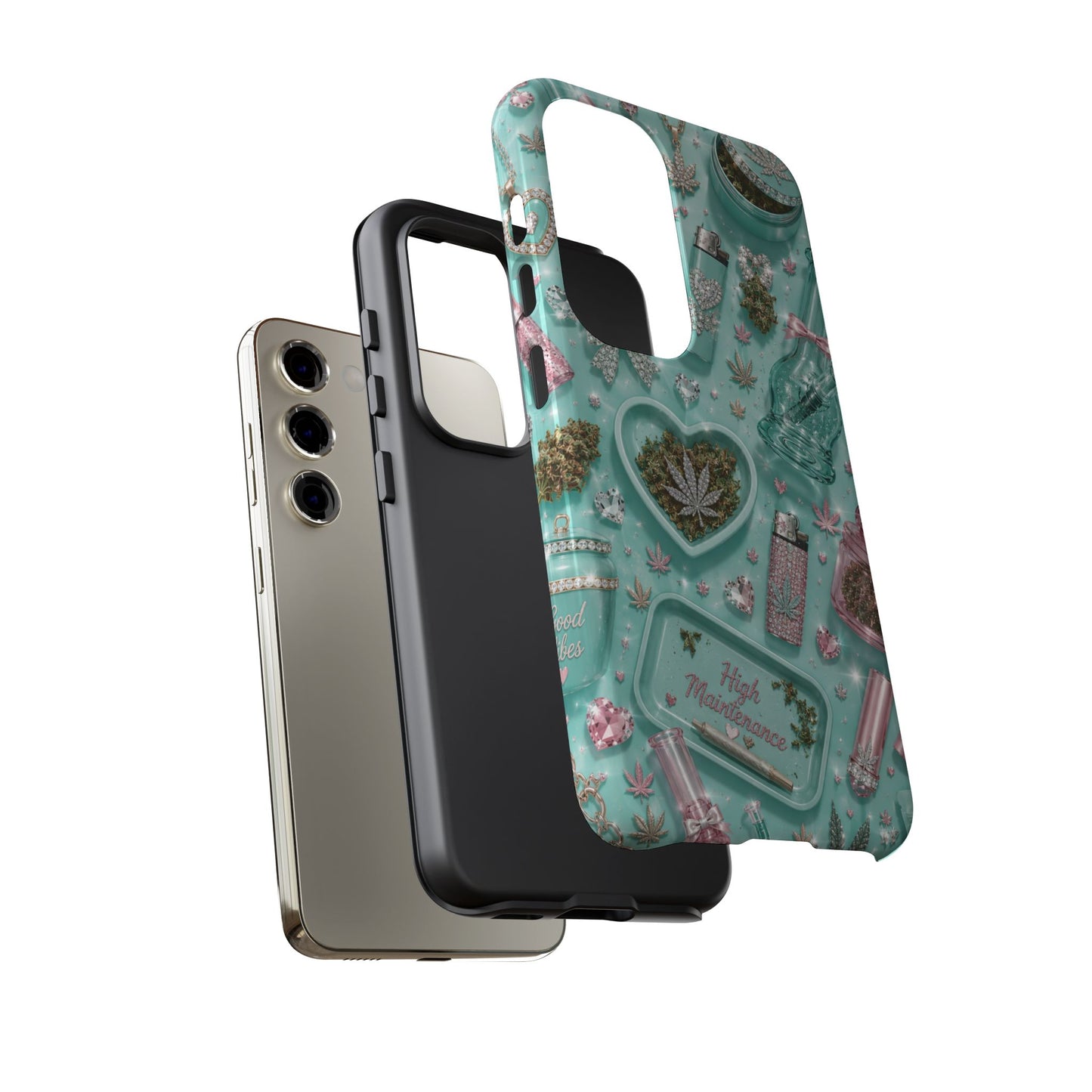 Sunflower Porch Co Mint Cannabis Pattern Phone Case | Tough Case