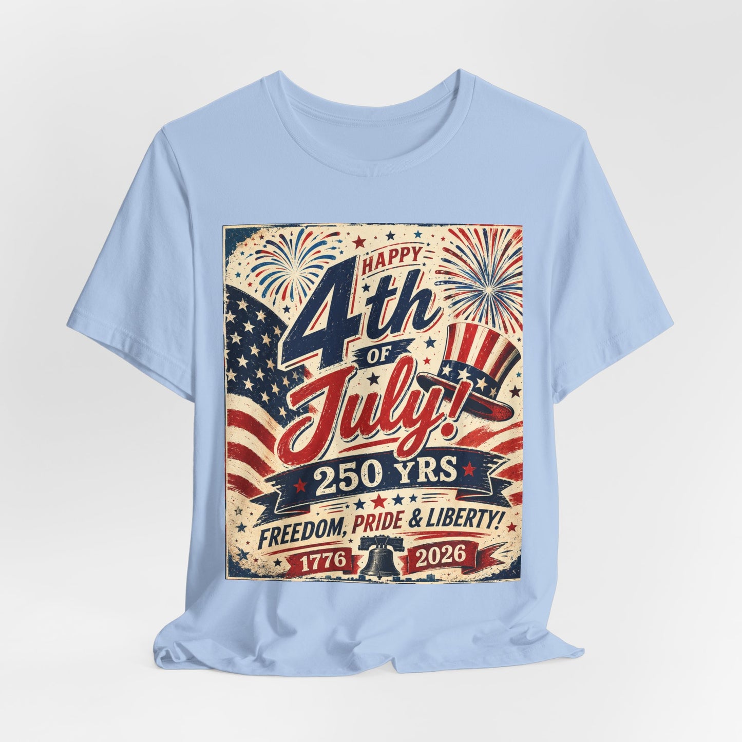 Sunflower Porch Co 4th of July Tee - 250 Years Freedom, Pride & Liberty (1776–2026)