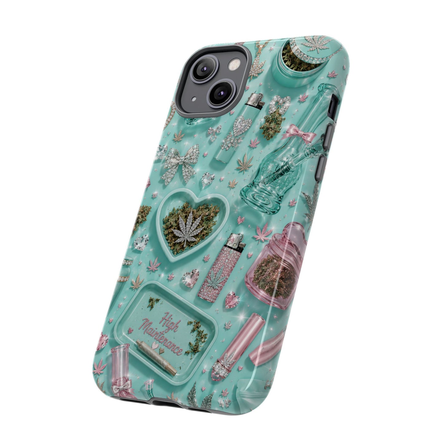Sunflower Porch Co Mint Cannabis Pattern Phone Case | Tough Case