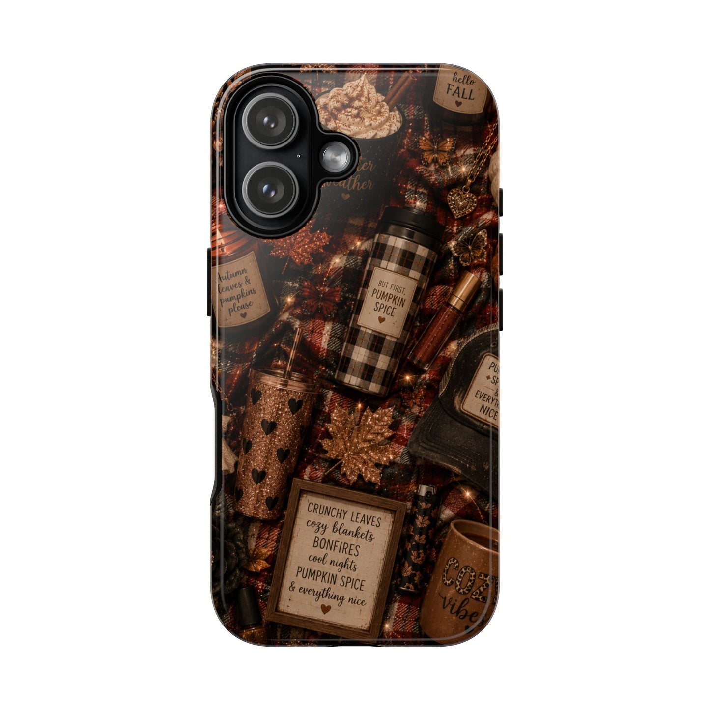 Sunflower Porch Co Cozy Pumpkin Spice Pattern Phone Case | Tough Cases